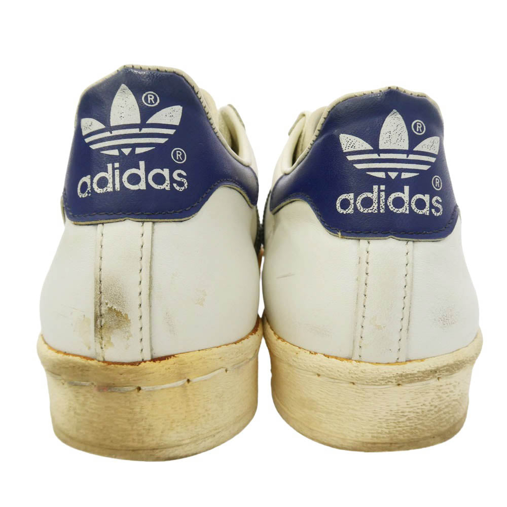 adidas アディダス 80s Superstar Made In France フランス製 スーパースター スニーカー ホワイト系 ネイビー系 44【中古】