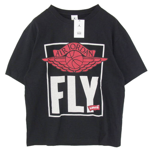 NIKE ナイキ IM6728-010 JORDAN BRAND × Levis S/S T-Shirt BLACK ジョーダン ブランド リーバイス ロゴ グラフィック プリント ショートスリーブ Tシャツ カットソー ブラック系 XL【新古品】【未使用】【中古】