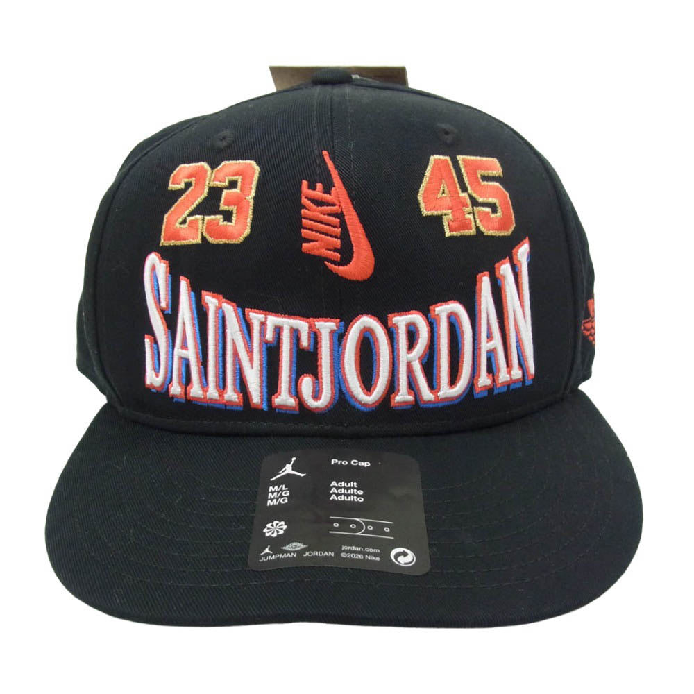 SAINT MICHAEL セントマイケル NIKE AIR JORDAN ナイキ ジョーダン IO7950-010 JORDAN PRO S FB STM CAP ジョーダン プロ ロゴ キャップ 帽子 ブラック系 M/L【美品】【中古】
