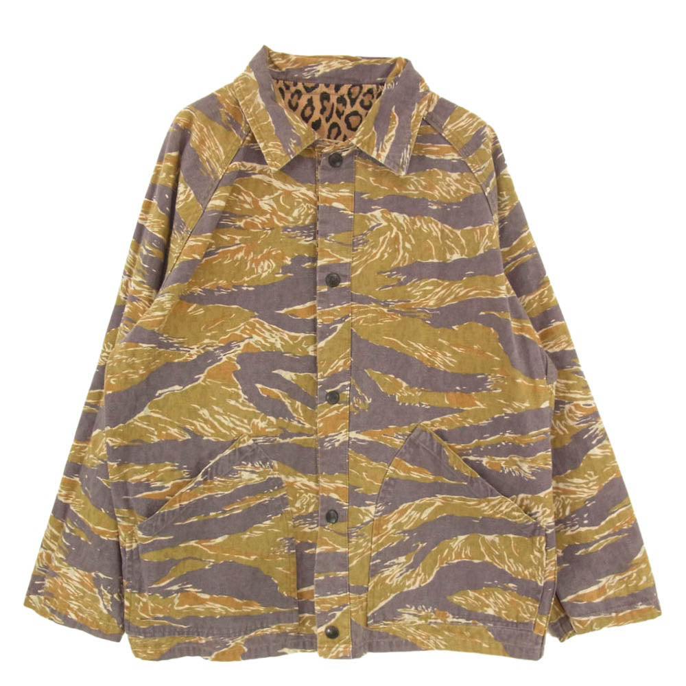 Needles ニードルス EJ105 Reversible Field Jacket Cotton Herringbone Print リバーシブル フィールド ジャケット カモフラージュ 迷彩 レオパード 柄 マルチカラー系 S【中古】