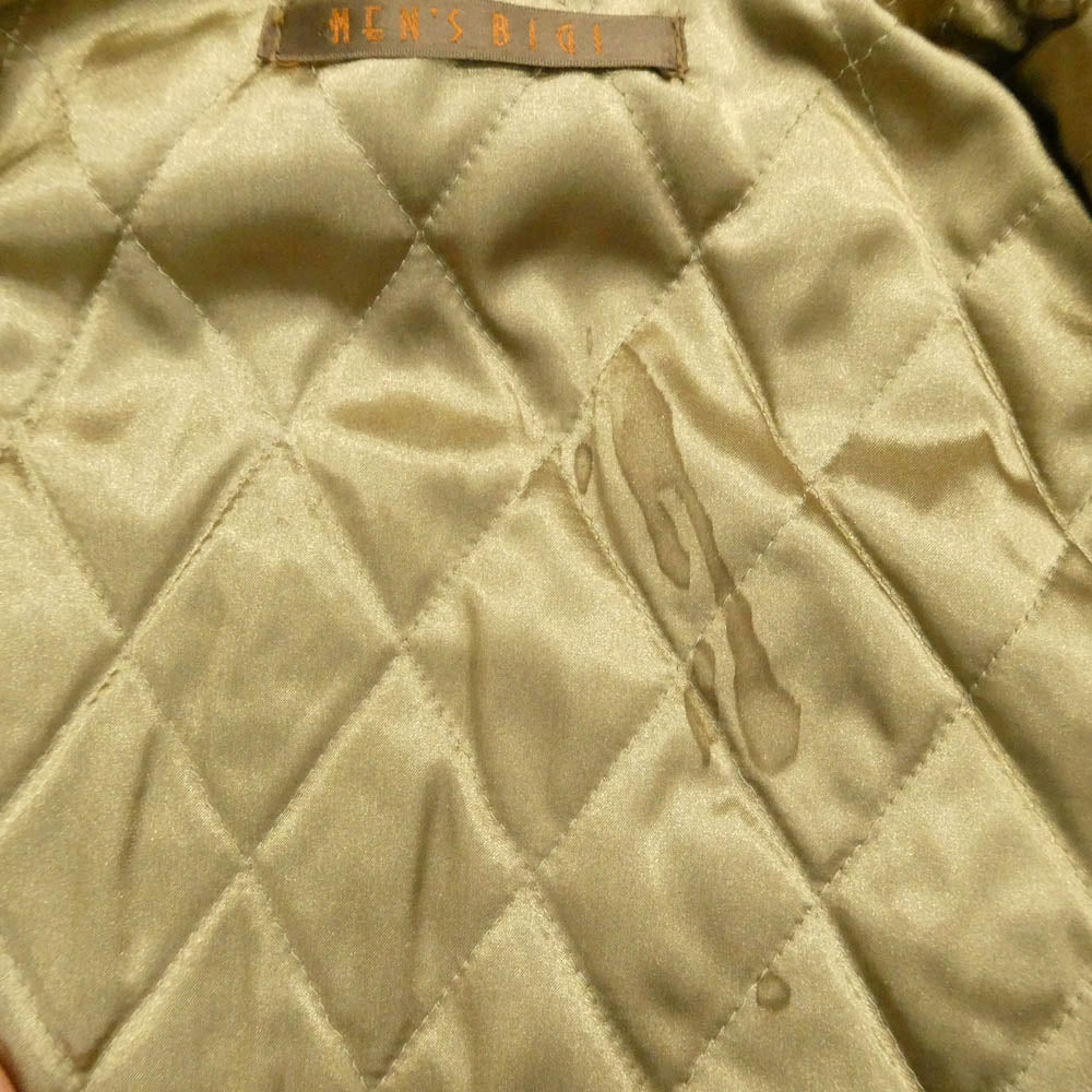 MEN'S BIGI メンズビギ M0184FJM01 パッチ付き 牛革 袖レザー切替 バーシティジャケット スタジャン ブラック系 3【中古】