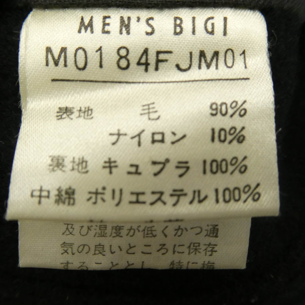 MEN'S BIGI メンズビギ M0184FJM01 パッチ付き 牛革 袖レザー切替 バーシティジャケット スタジャン ブラック系 3【中古】