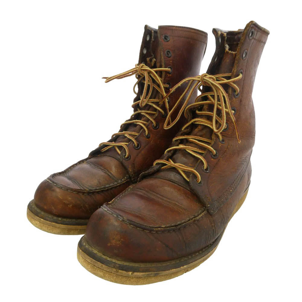 RED WING レッドウィング 50s 60s 刺繍犬タグ 877 アイリッシュセッター 10ホール レースアップ ブーツ ブラウン系 25.5cm【中古】
