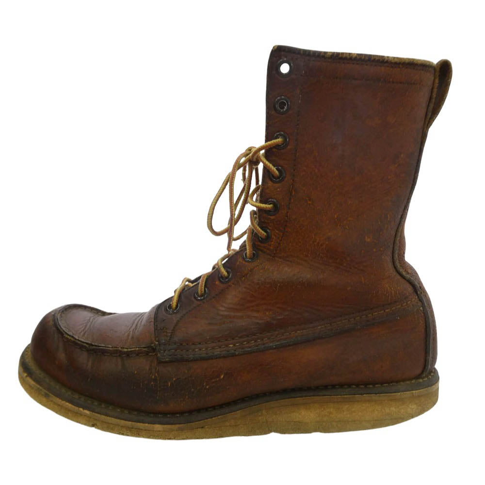 RED WING レッドウィング 50s 60s 刺繍犬タグ 877 アイリッシュセッター 10ホール レースアップ ブーツ ブラウン系 25.5cm【中古】