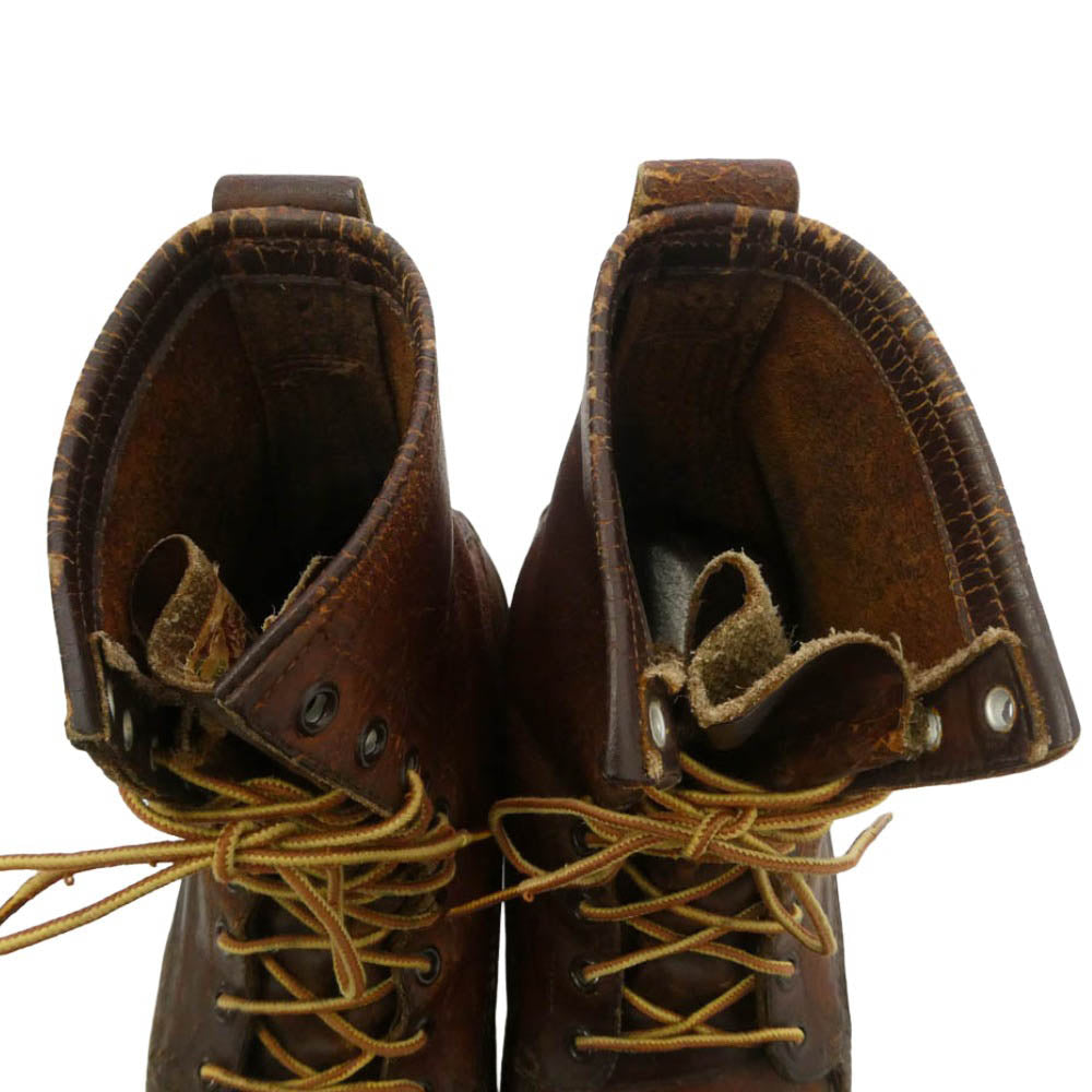 RED WING レッドウィング 50s 60s 刺繍犬タグ 877 アイリッシュセッター 10ホール レースアップ ブーツ ブラウン系 25.5cm【中古】
