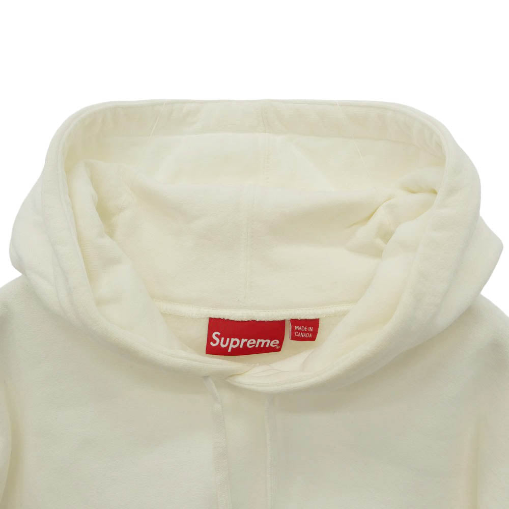 Supreme シュプリーム 18SS Corner Label Hooded Sweatshirt コーナー ロゴ ラベル フーデッド プルオーバー スウェットシャツ パーカー フーディー ホワイト系 L【中古】