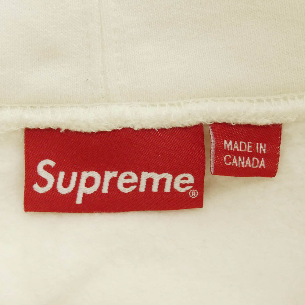 Supreme シュプリーム 18SS Corner Label Hooded Sweatshirt コーナー ロゴ ラベル フーデッド プルオーバー スウェットシャツ パーカー フーディー ホワイト系 L【中古】