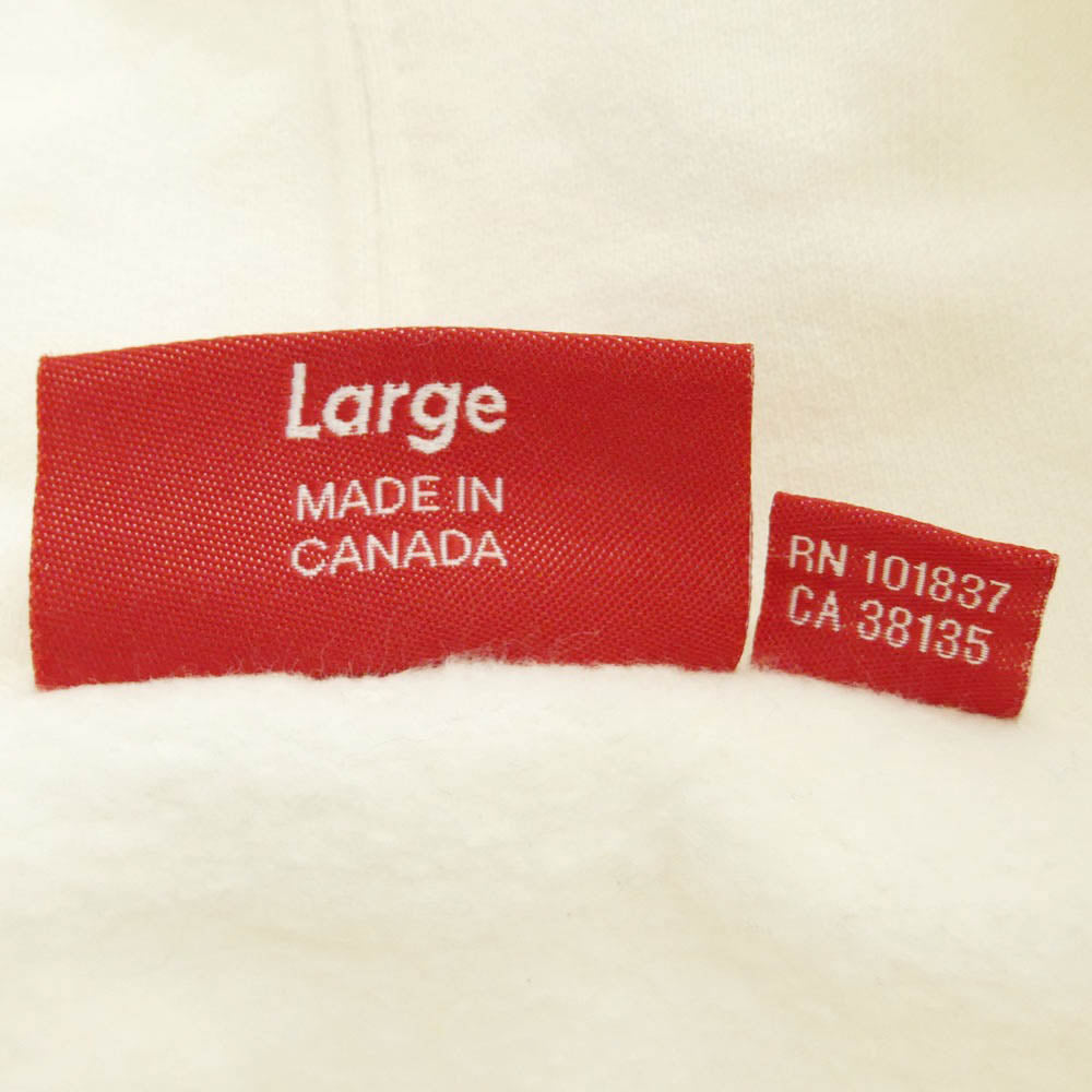 Supreme シュプリーム 18SS Corner Label Hooded Sweatshirt コーナー ロゴ ラベル フーデッド プルオーバー スウェットシャツ パーカー フーディー ホワイト系 L【中古】