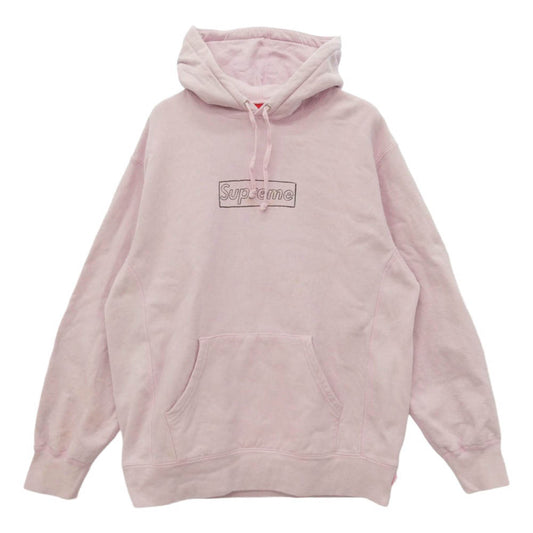 Supreme シュプリーム 21SS KAWS Chalk Logo Hooded Sweatshirt カウズ チョーク ロゴ フーデッド プルオーバー スウェットシャツ フーディー パーカー M【中古】