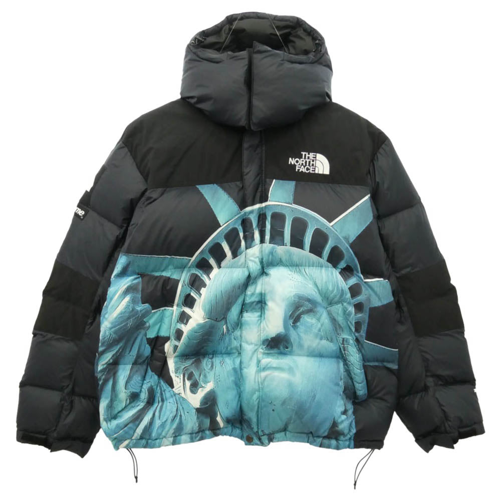 Supreme シュプリーム THE NORTH FACE ノースフェイス 19AW ND91901I × Statue of Liberty Baltoro Jacket 自由の女神 グラフィック プリント ジップアップ バルトロ ダウンジャケット マルチカラー系 M【中古】