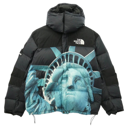 Supreme シュプリーム THE NORTH FACE ノースフェイス 19AW ND91901I × Statue of Liberty Baltoro Jacket 自由の女神 グラフィック プリント ジップアップ バルトロ ダウンジャケット マルチカラー系 M【中古】