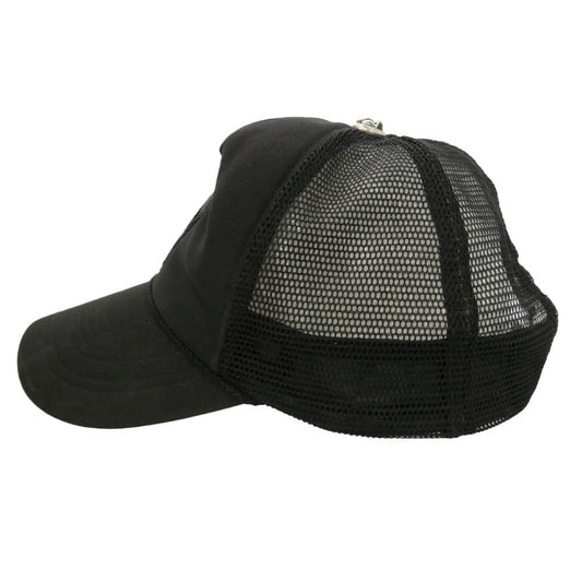 CHROME HEARTS クロムハーツ（原本無） The Rolling Stones Lip And Tongue Mesh Cap ローリングストーンズ OLD オールド リップ&タン クロスボールボタン メッシュ トラッカーキャップ 帽子 ブラック系【中古】