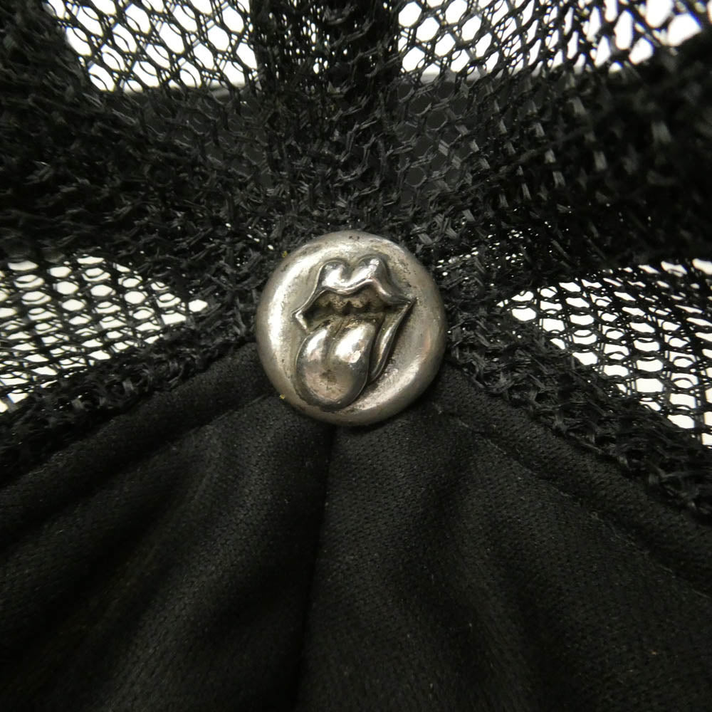 CHROME HEARTS クロムハーツ（原本無） The Rolling Stones Lip And Tongue Mesh Cap ローリングストーンズ OLD オールド リップ&タン クロスボールボタン メッシュ トラッカーキャップ 帽子 ブラック系【中古】