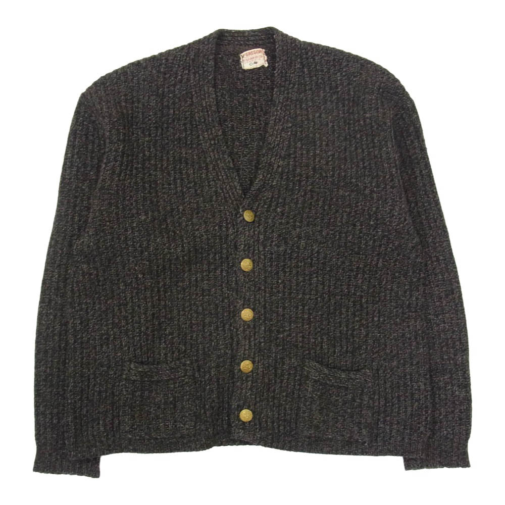 McGregor マックレガー 60s USA製 ウール ニット カーディガン ブラック系 ブラウン系【中古】