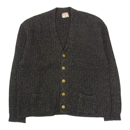McGregor マックレガー 60s USA製 ウール ニット カーディガン ブラック系 ブラウン系【中古】