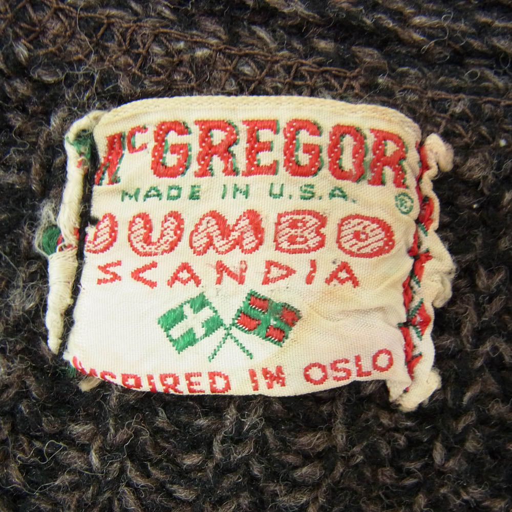 McGregor マックレガー 60s USA製 ウール ニット カーディガン ブラック系 ブラウン系【中古】