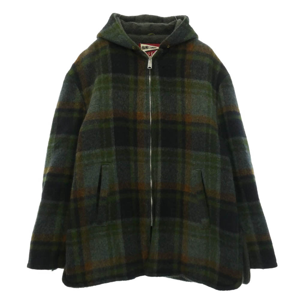 ヴィンテージ 60s 70s USA製 campus ウール フーデッド ジャケット グリーン系 サイズ不明【中古】