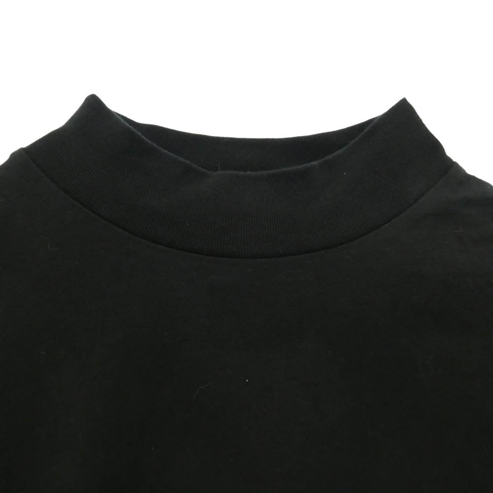 FEAR OF GOD フィアオブゴッド ESSENTIALS エッセンシャルズ アーチロゴ モックネック 半袖 Tシャツ ブラック系 M【中古】