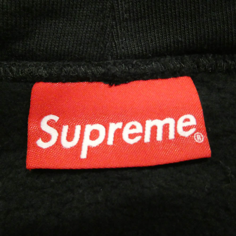 Supreme シュプリーム 21SS Embroidered S Sweatshirt ロゴ刺繍 プルオーバー フーディー スウェット パーカー ブラック系 M【中古】
