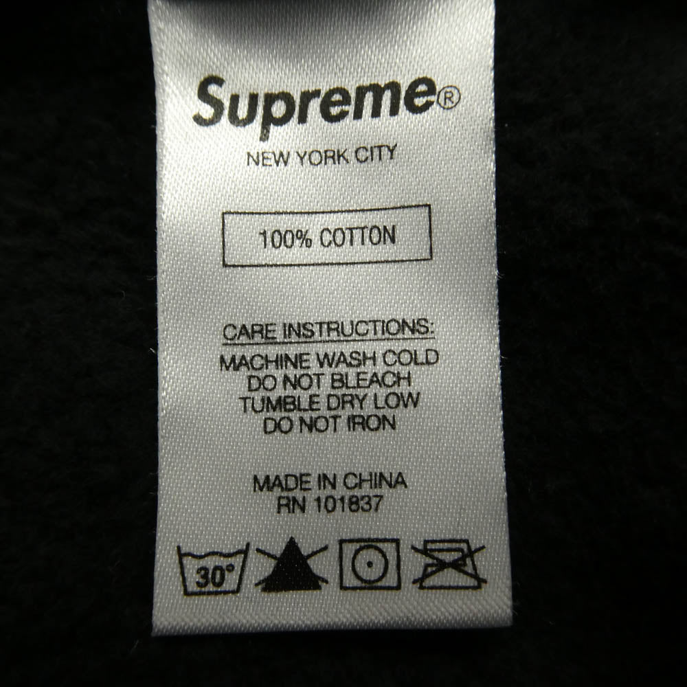 Supreme シュプリーム 21SS Embroidered S Sweatshirt ロゴ刺繍 プルオーバー フーディー スウェット パーカー ブラック系 M【中古】