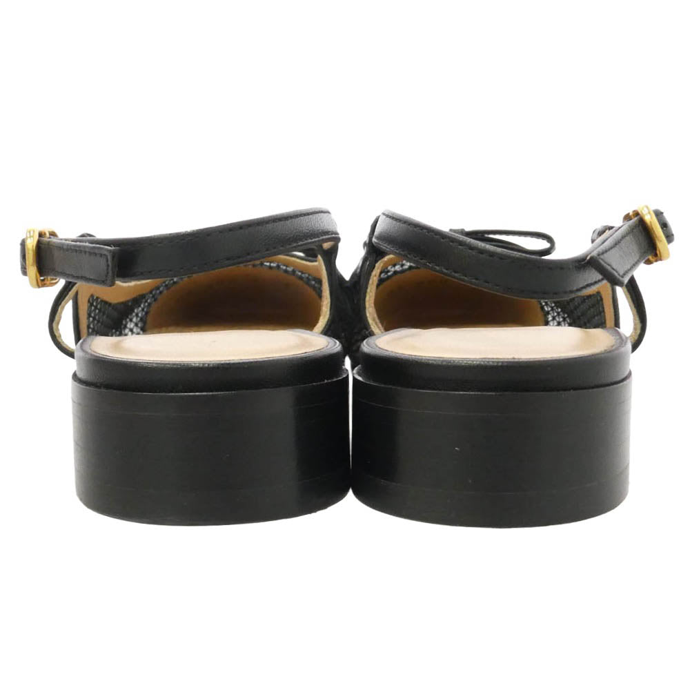 VALENTINO ヴァレンティノ 26SS 8W2S0MH0 BALLERINA ロゴスタッズ メッシュレザー切替 バレリーナ シューズ パンプス ブラック系 35【新古品】【未使用】【中古】