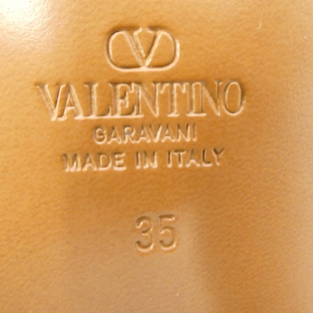 VALENTINO ヴァレンティノ 26SS 8W2S0MH0 BALLERINA ロゴスタッズ メッシュレザー切替 バレリーナ シューズ パンプス ブラック系 35【新古品】【未使用】【中古】