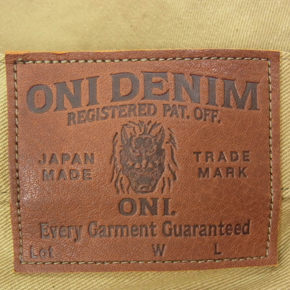 ONI DENIM 鬼デニム ONI270-BRD ブリティッシュドリル ジャストライト ストレート パンツ ブラウン系 32【極上美品】【中古】