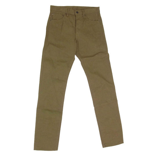 ONI DENIM 鬼デニム ONI246-OLOL ニートストレート 12oz オリーブ×オリーブ セルヴィッジ デニム パンツ ジーンズ W30 カーキ系 30【極上美品】【中古】