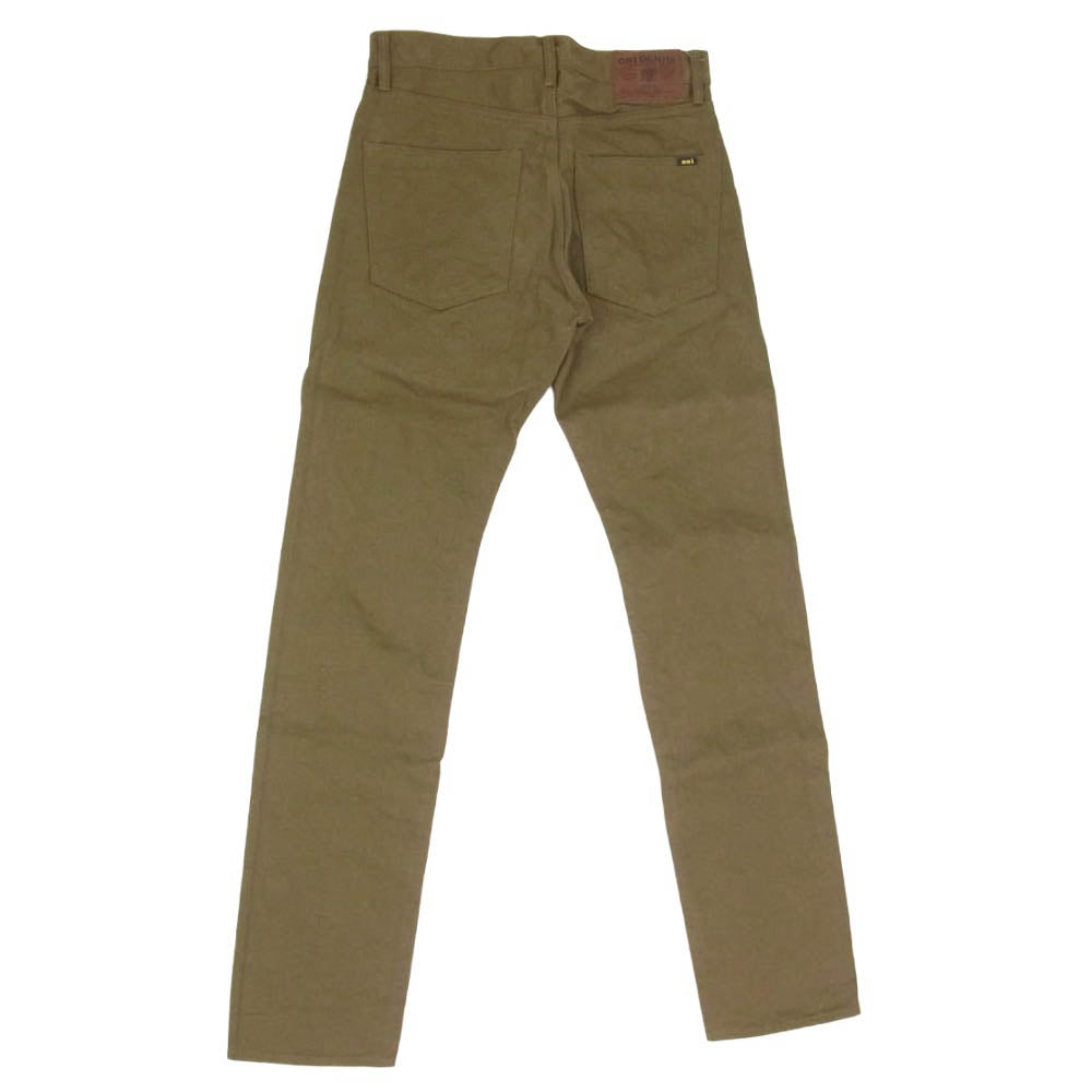ONI DENIM 鬼デニム ONI246-OLOL ニートストレート 12oz オリーブ×オリーブ セルヴィッジ デニム パンツ ジーンズ W30 カーキ系 30【極上美品】【中古】