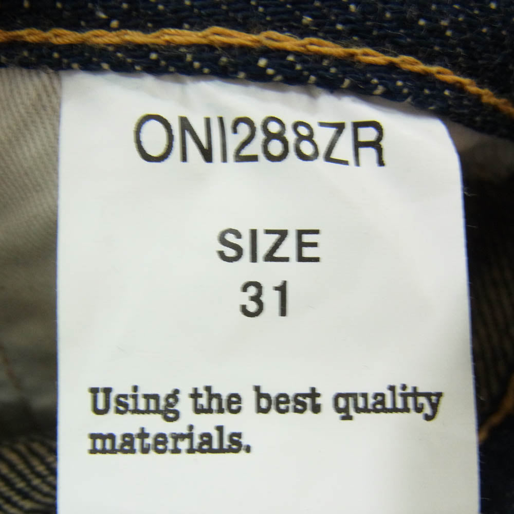 ONI DENIM 鬼デニム ONI288ZR 20oz シークレット デニム パンツ レギュラーストレート インディゴブルー系 31【極上美品】【中古】