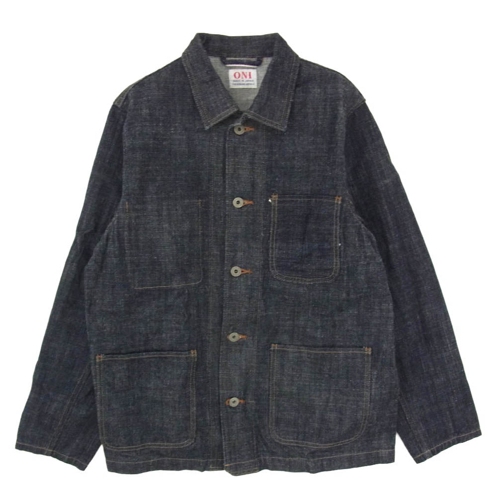 ONI DENIM 鬼デニム ON-03502N-LS13.5 13.5oz ロングスラブ デニム カバーオール ジャケット インディゴブルー系 38【極上美品】【中古】