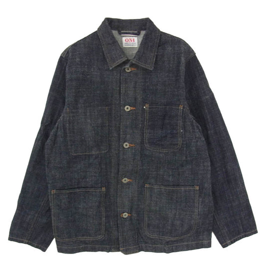 ONI DENIM 鬼デニム ON-03502N-LS13.5 13.5oz ロングスラブ デニム カバーオール ジャケット インディゴブルー系 38【極上美品】【中古】