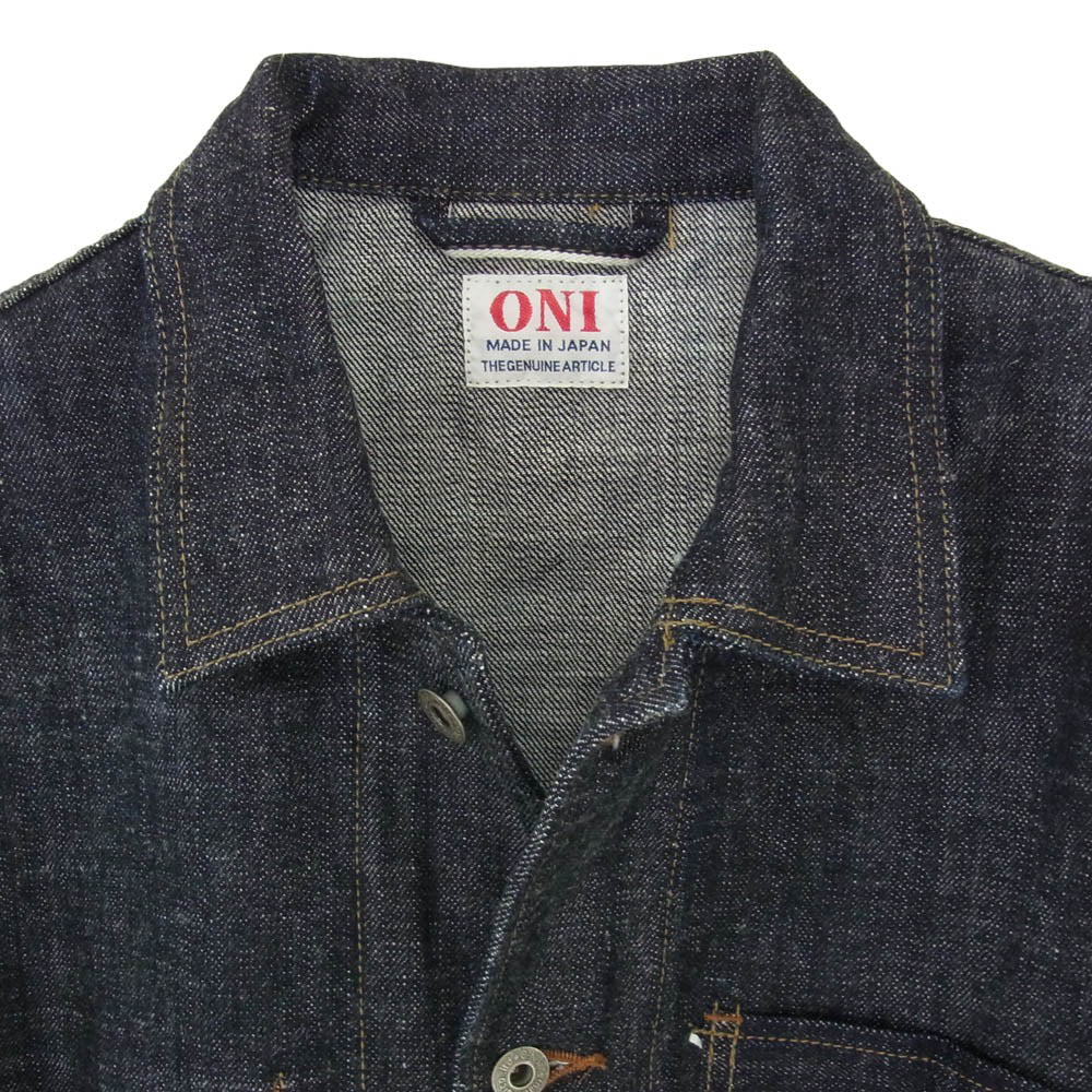 ONI DENIM 鬼デニム ON-03502N-LS13.5 13.5oz ロングスラブ デニム カバーオール ジャケット インディゴブルー系 38【極上美品】【中古】