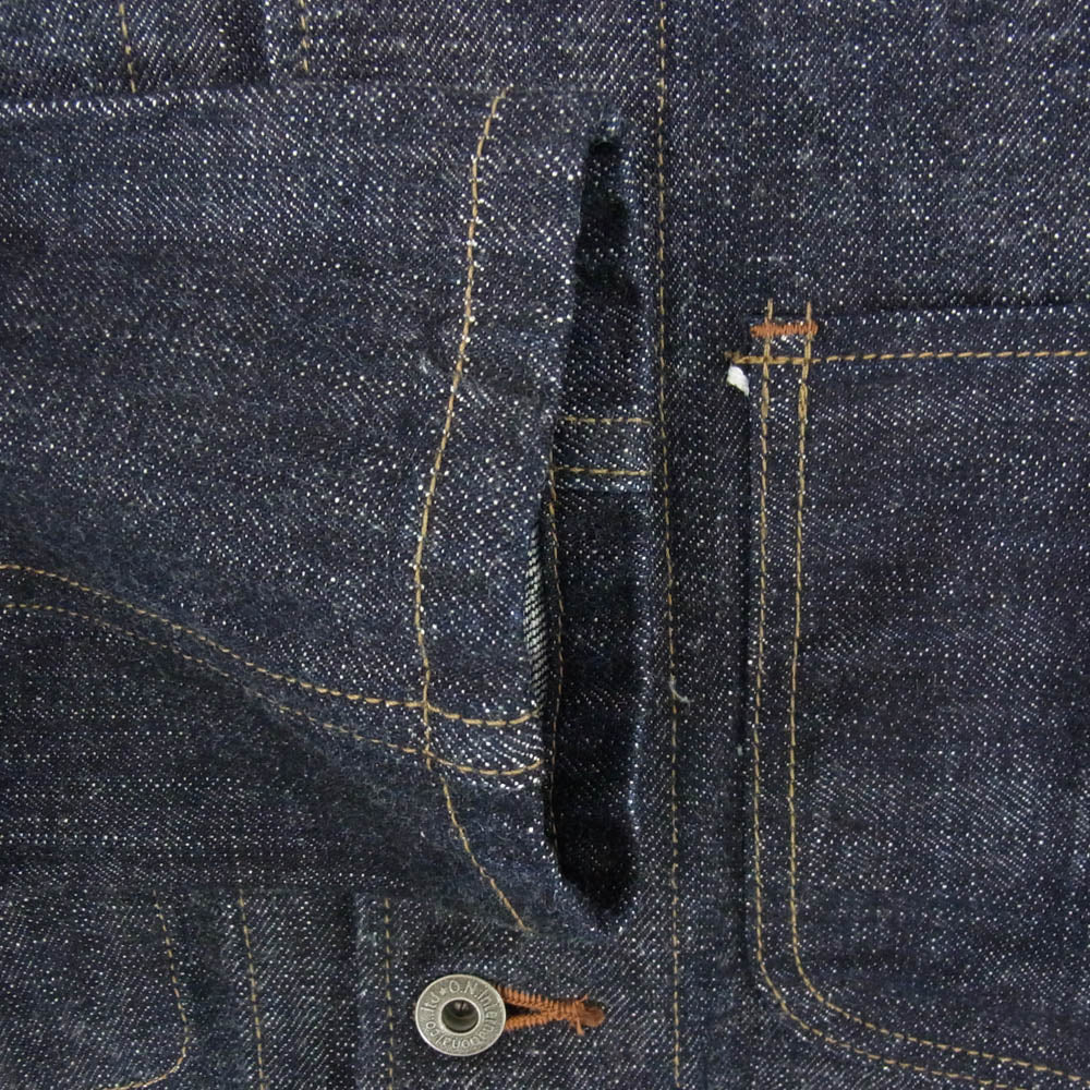 ONI DENIM 鬼デニム ON-03502N-LS13.5 13.5oz ロングスラブ デニム カバーオール ジャケット インディゴブルー系 38【極上美品】【中古】