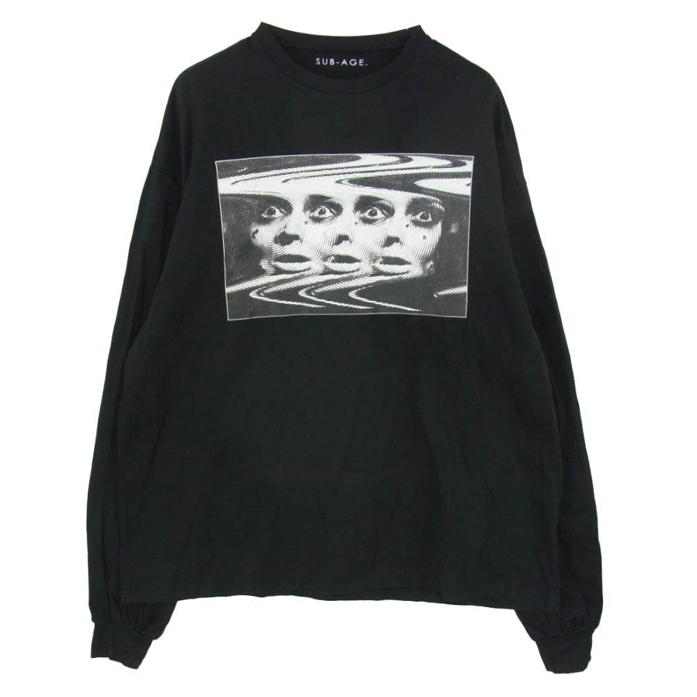 サベージ 18SS 18SS-SALS-05 SUPER BIG LONG TEE グラフィック プリント ロングスリーブ 長袖 Tシャツ カットソー ブラック系 F【中古】