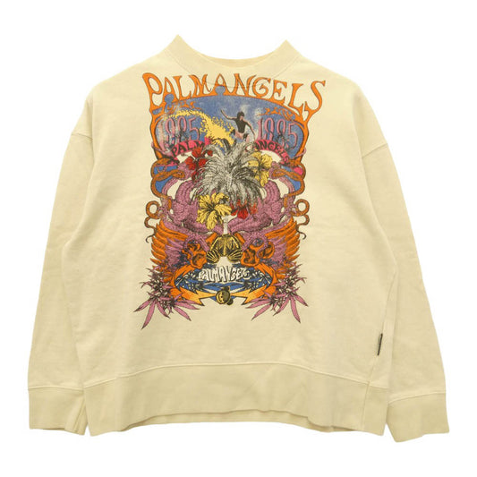 PALM ANGELS パームエンジェルス PMBA065F23FLE001 グラフィック プリント クルーネック スウェット トレーナー ライトベージュ系 S【中古】