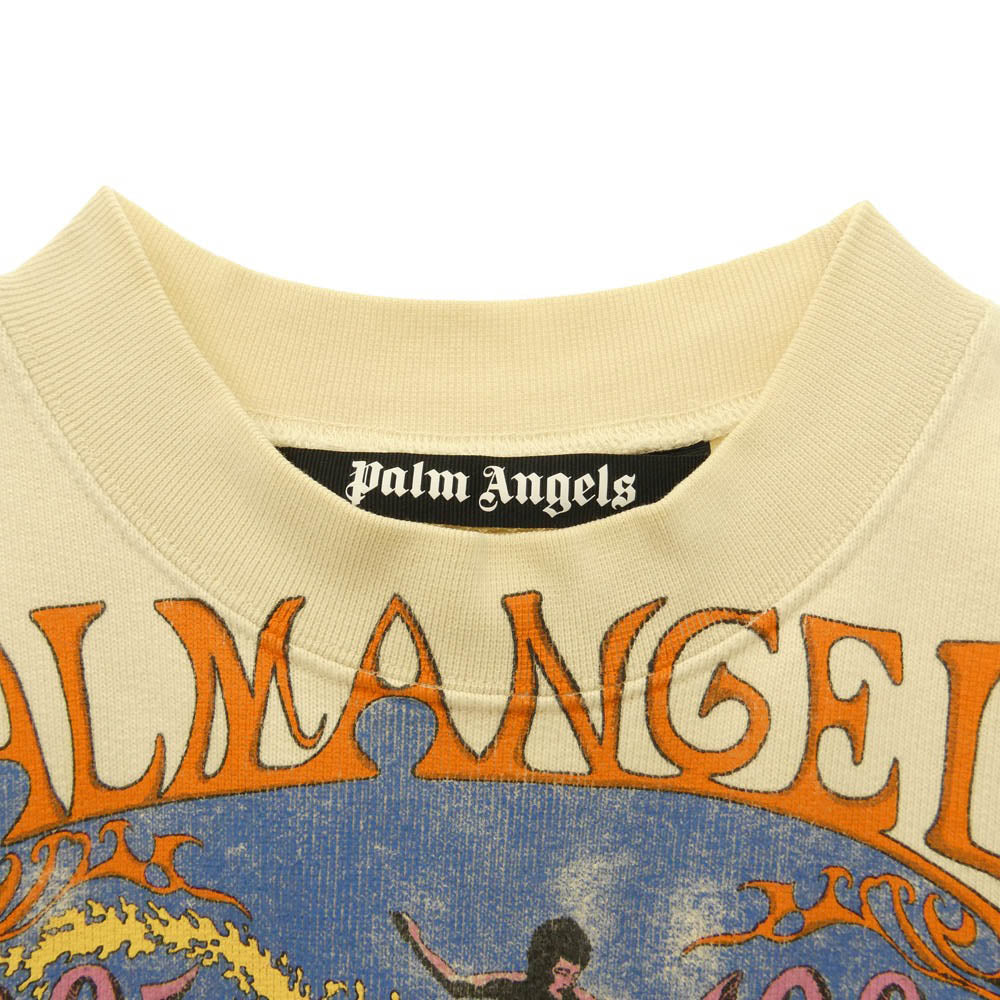 PALM ANGELS パームエンジェルス PMBA065F23FLE001 グラフィック プリント クルーネック スウェット トレーナー ライトベージュ系 S【中古】