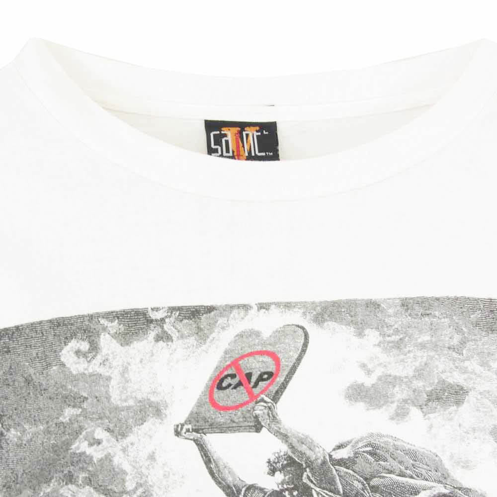 SAINT MICHAEL セントマイケル 22SS SM-S22-0000-069 ×VLONE L/S TEE ヴィーロン 両面プリント クルーネック 長袖Tシャツ カットソー ホワイト系 L【中古】