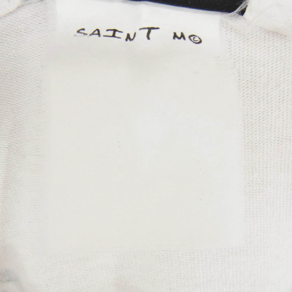 SAINT MICHAEL セントマイケル 22SS SM-S22-0000-069 ×VLONE L/S TEE ヴィーロン 両面プリント クルーネック 長袖Tシャツ カットソー ホワイト系 L【中古】