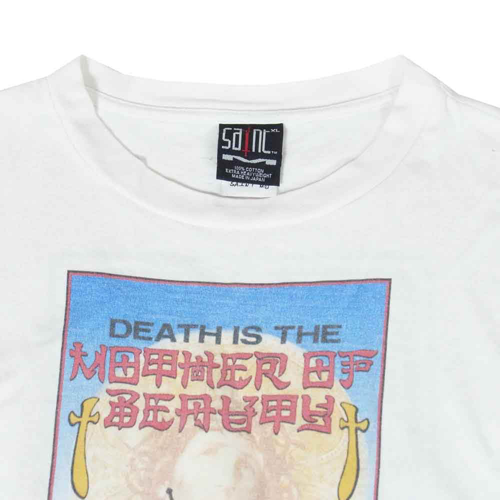 SAINT MICHAEL セントマイケル 23AW SM-A23-0000-C07 RK SS TEE WITH OUT FEAR クルーネック半袖Tシャツ カットソー ホワイト系 XL【中古】