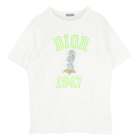 Christian Dior クリスチャンディオール 24SS 483J635A0817 BOBBY ボビー ロゴ ダメージ加工 リラックスフィット Tシャツ 半袖カットソー ホワイト系 S【中古】