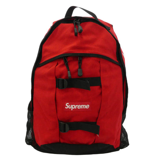 Supreme シュプリーム 14SS Logo Backpack CORDURA サイドロゴ バックパック リュック バッグ レッド系 ブラック系【中古】