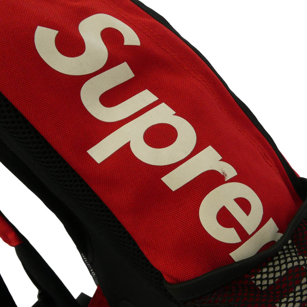 Supreme シュプリーム 14SS Logo Backpack CORDURA サイドロゴ バックパック リュック バッグ レッド系 ブラック系【中古】