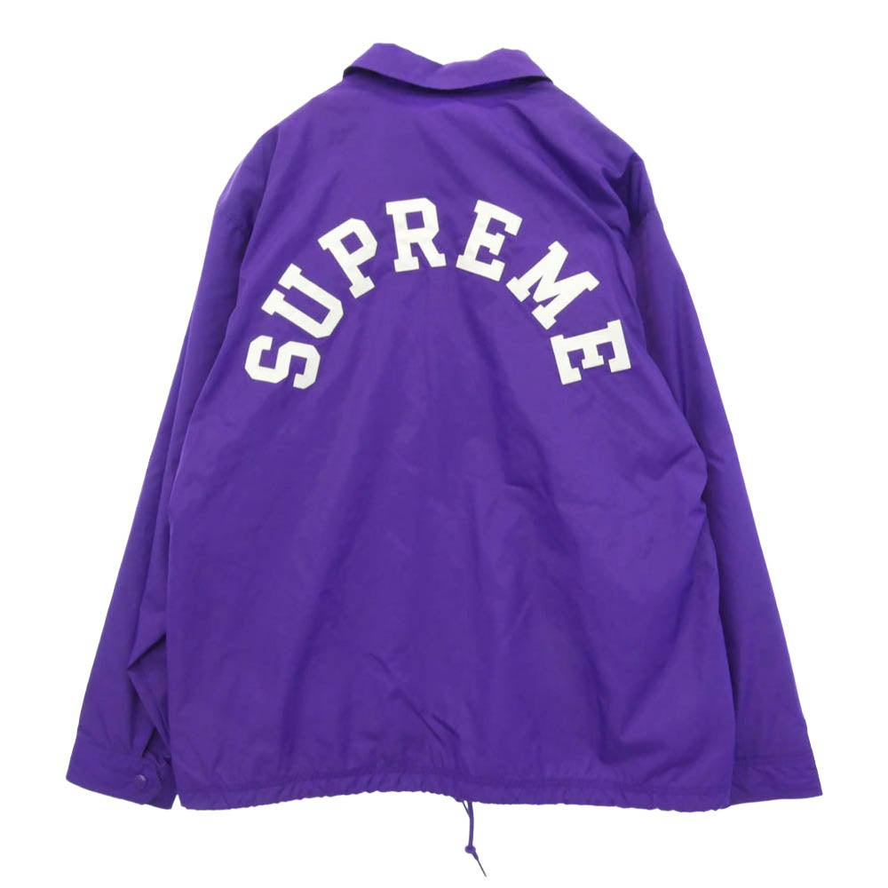 Supreme シュプリーム Champion チャンピオン 24SS × Champion チャンピオン Coaches Jacket バックロゴ ナイロン コーチ ジャケット パープル系 XL【中古】