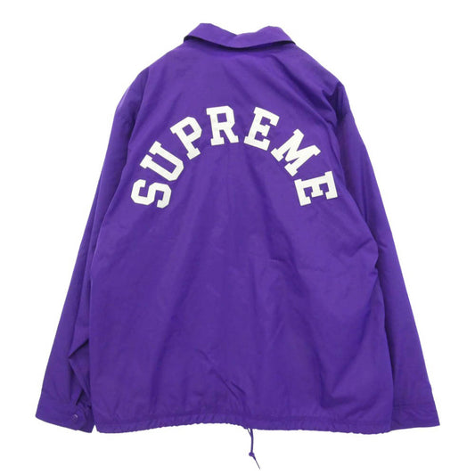 Supreme シュプリーム Champion チャンピオン 24SS × Champion チャンピオン Coaches Jacket バックロゴ ナイロン コーチ ジャケット パープル系 XL【中古】
