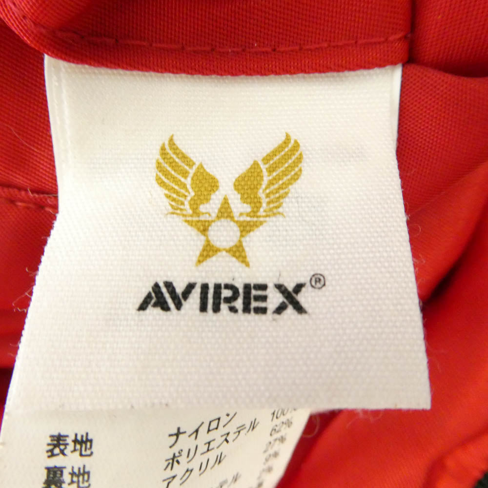 AVIREX アヴィレックス 8415-818-7352 ワッペン リバーシブル フライト ジャケット レッド系 オレンジ系 L【中古】
