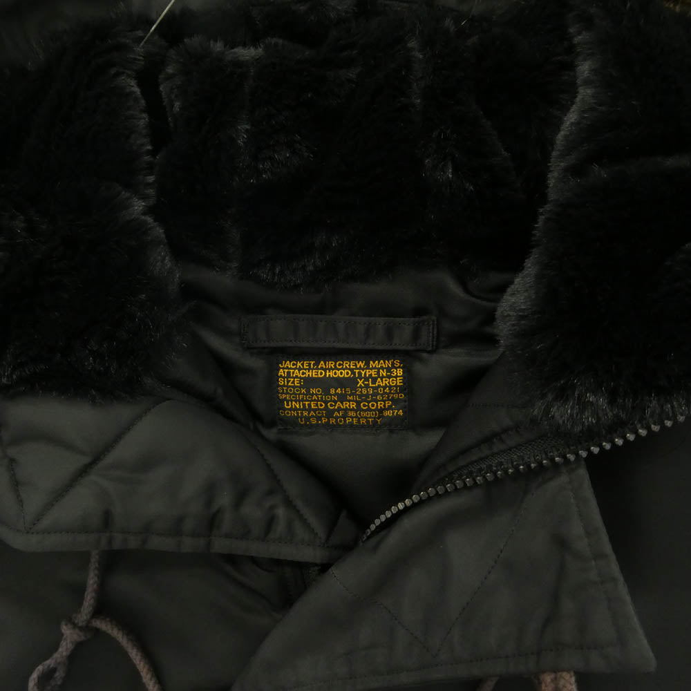 Buzz Rickson's バズリクソンズ UC12802 UNITED CARR ユナイテッド カー WIND PROTEX NYLON N-3B フライト ジャケット ブラック系 XL【中古】