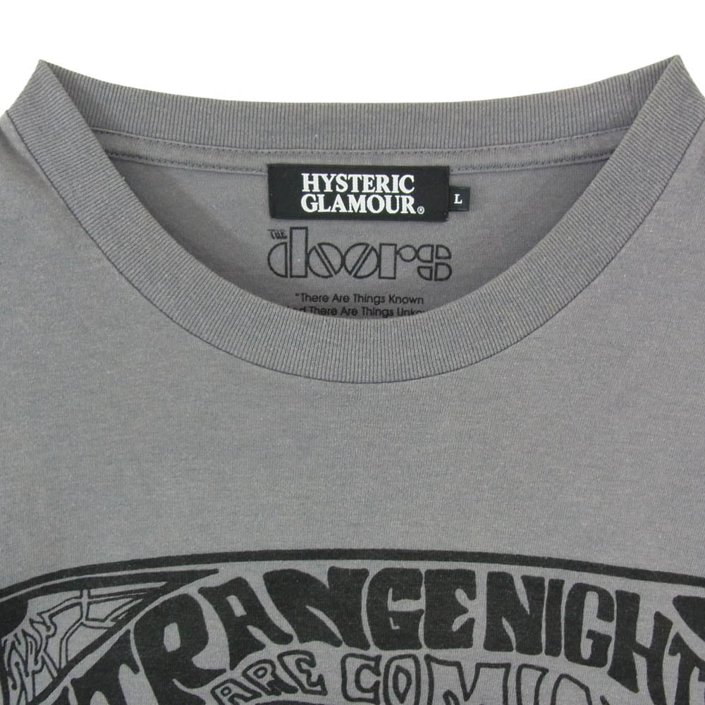 HYSTERIC GLAMOUR ヒステリックグラマー 0292CT06 THE doors ドアーズ 半袖 Tシャツ グレー系 L【中古】
