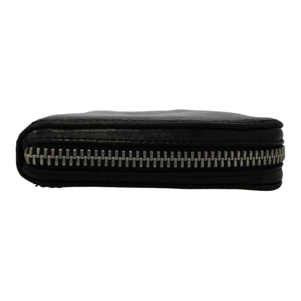 CHROME HEARTS クロムハーツ（原本無） インボイス付属 REC F ZIP プレーン ラウンドジップ レザーウォレット 長財布 ブラック系【中古】