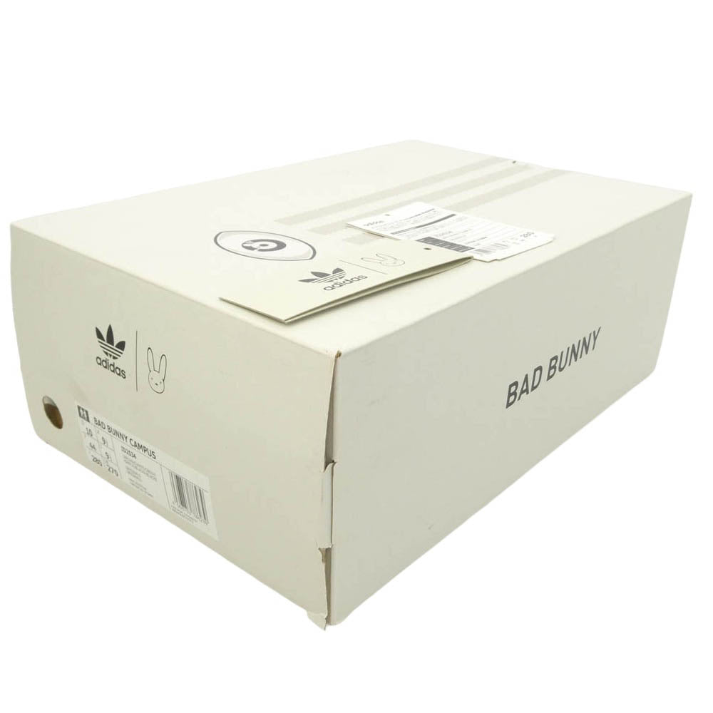 adidas アディダス ID2534 × Bad Bunny バッドバニー Campus キャンパス スニーカー オフホワイト系 ダークブラウン系 28cm【中古】